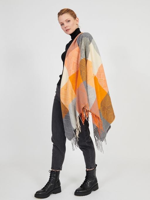 Большой  платок в стиле арт-деко в составе шерсть - Tantino фото 3