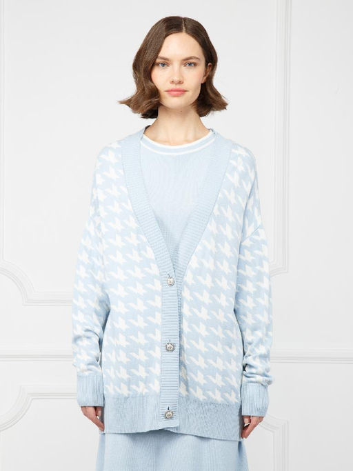 Кардиган женский ZZ-02002 l.blue/white