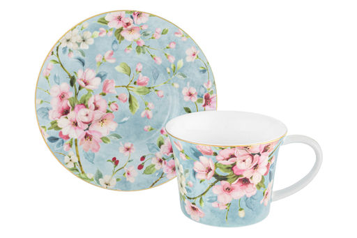 Чайн. пара 2 пр. 270 мл 12,5*9,5*7 см Яблоневый цвет на голубом NEW BONE CHINA - Elan gallery фото 9