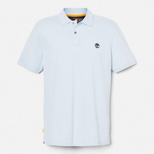 Мужские поло с коротким рукавом Timberland Polo Millers River Pique Regular голубая  фото 5