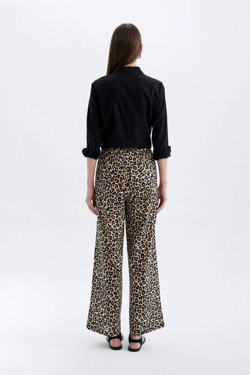 Широкие брюки с карманами и высокой талией, длинные широкие брюки из вуали - Defacto фото 6