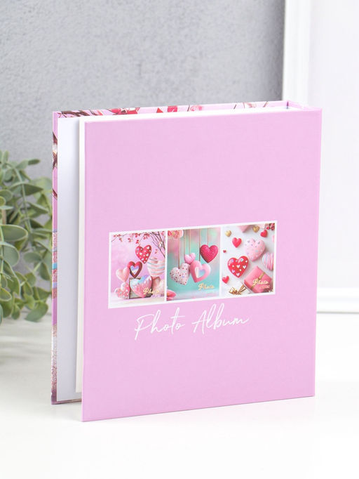 Фотоальбом на 100 фото 13×18 см «Бархатные сердца», в коробке, 5×18×20.5 см
