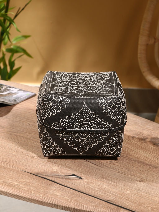 Корзинка плетёная «Бонтанг», 19×19×14 см, бамбук, тёмная