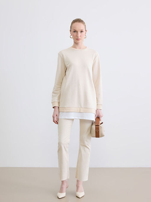 Bisiklet Yaka Kad?n Sweatshirt Tunik