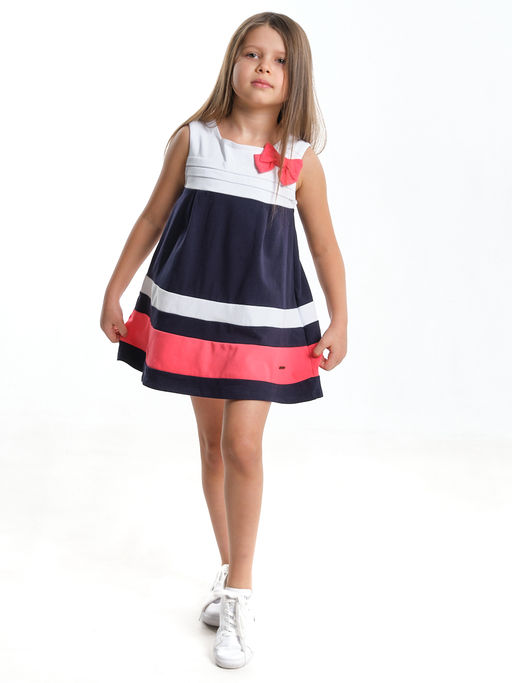 Платье для девочки UD 1740 белый/коралловый - Mini maxi фото 2