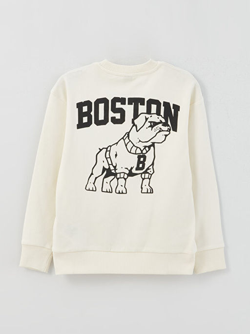 Rahat Kal?p Bisiklet Yaka Bask?l? Erkek ?ocuk Sweatshirt - Waikiki фото 2