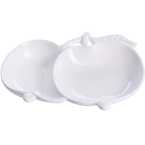 60016 Менажница 2 отдел.,Яблоки, фарфор LR (х24)