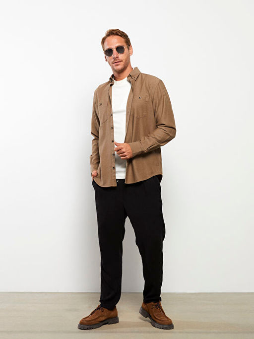 Regular Fit Uzun Kollu Gabardin Erkek G?mlek