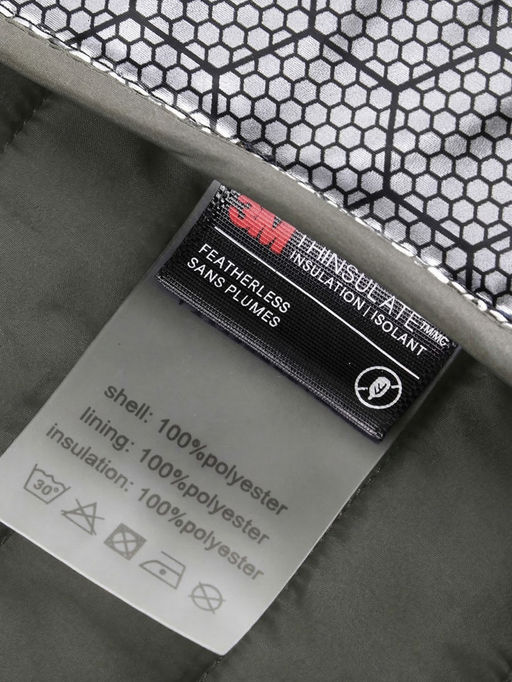 Куртка мужская гибридная стёганая с капюшоном с графеновой подкладкой цвета хаки 9621_1Kh