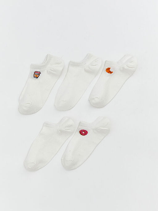 Desenli Kad?n Sneaker ?orap 5li