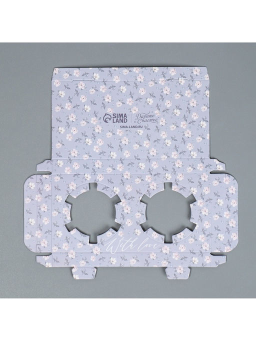 Цена за 5 шт. Коробка для капкейка, кондитерская упаковка, 2 ячейки «Паттерн», 16×8×11.5 см