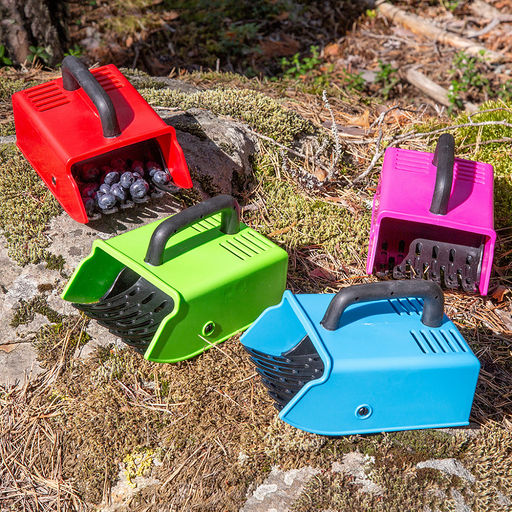 Марья (Maria) Комбайн (контейнер) плодосборник Финский S для ягод, 15х10х10см, с заслонкой, пластик/обрезиненная ручка, цвет сиреневый (подходит для всех типов ягод) (Китай) - Домашняя мода фото 7