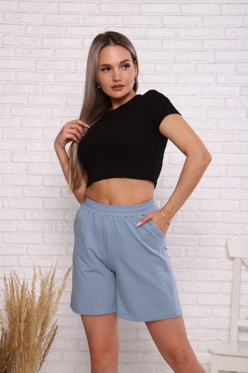 Шорты женские трикотажные мод. 2006 Тр. Цвет: серо-голубой - Стильб фото 4