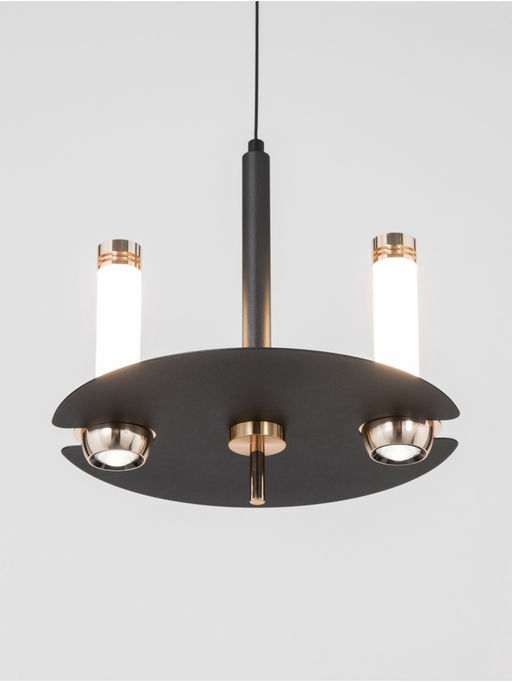 Светильник «Найт» 2×7 Вт LED 4000К черный/золото 24×24×38(+150)см
