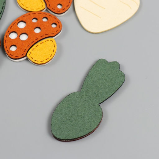 Цена за 6 шт. Декор для творчества иск. замша «Огород» 4×4 см, МИКС