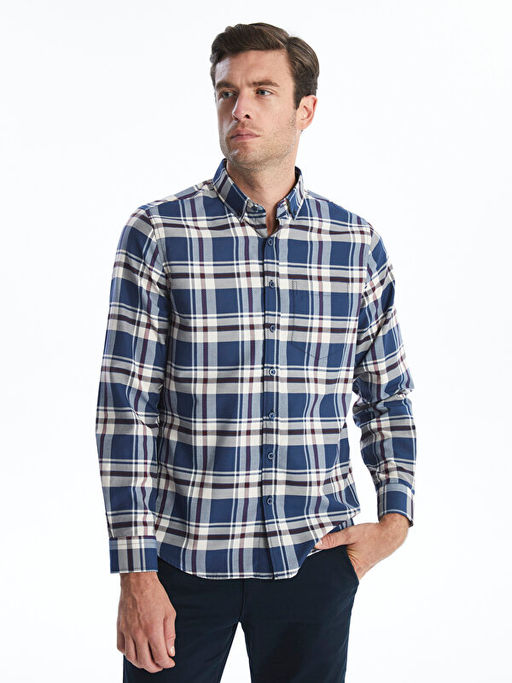 Regular Fit Uzun Kollu Ekose Erkek G?mlek