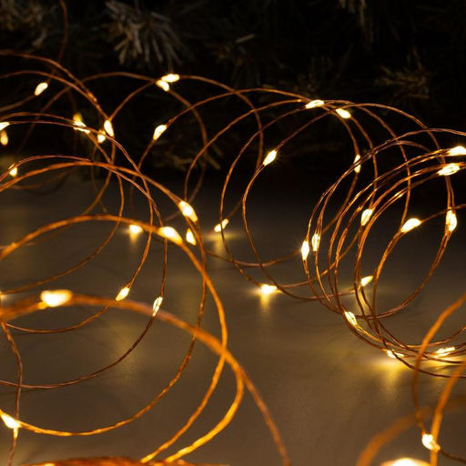 Гирлянда Нить 20 м роса, IP20, медная нить, 200 LED, свечение тёплое белое, 12 В - Luazon lighting фото 3