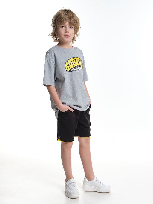 Футболка для мальчика с принтом 22-9015 серый меланж - Mini maxi фото 3