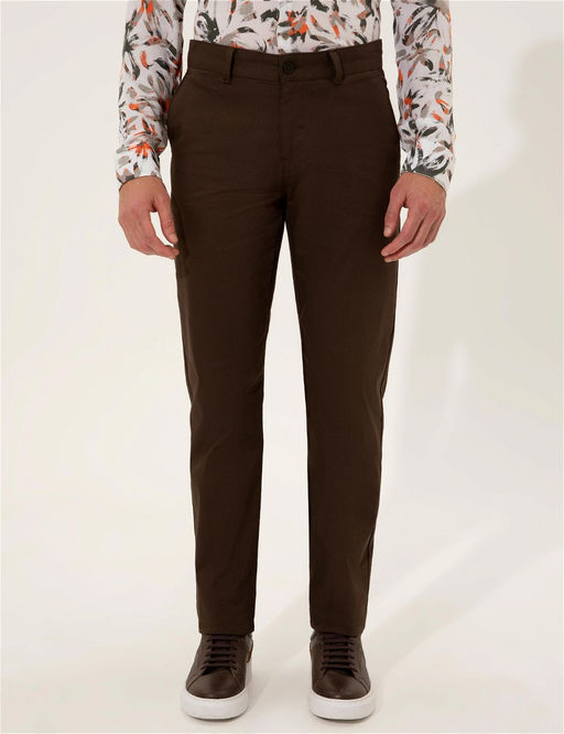 Kahverengi Regular Fit Kanvas Pantolon