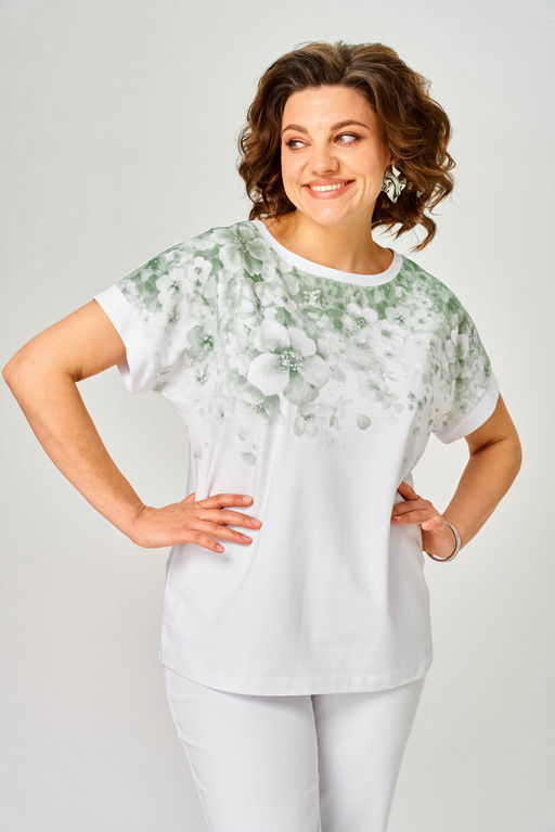 Футболка Rumoda 2258 зеленый, белый