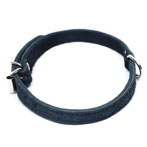 Ошейник замшевый двухслойный 1,2 см, ОШ 30-38 см, черный - Пижон фото 2