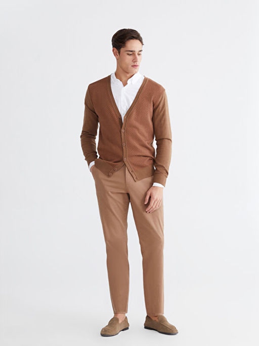 Standart Kal?p V Yaka Erkek Triko H?rka