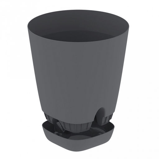 Горшок для цветов Гранд 2л, д14,5см, h15см, с поддоном, система прикорневого полива, графит, полипропилен (Россия) - Домашняя мода фото 7