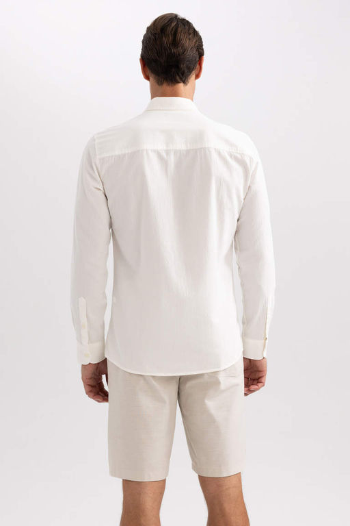 Рубашка приталенного кроя с длинным рукавом - Defacto фото 6
