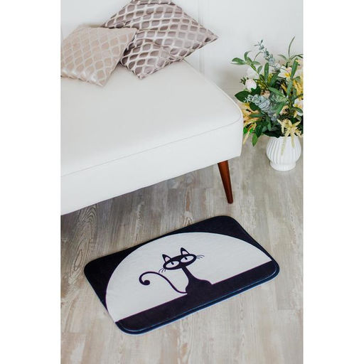 Коврик для ванной и туалета Доляна Чёрная кошка, 40?60 см, рисунок МИКС фото 2