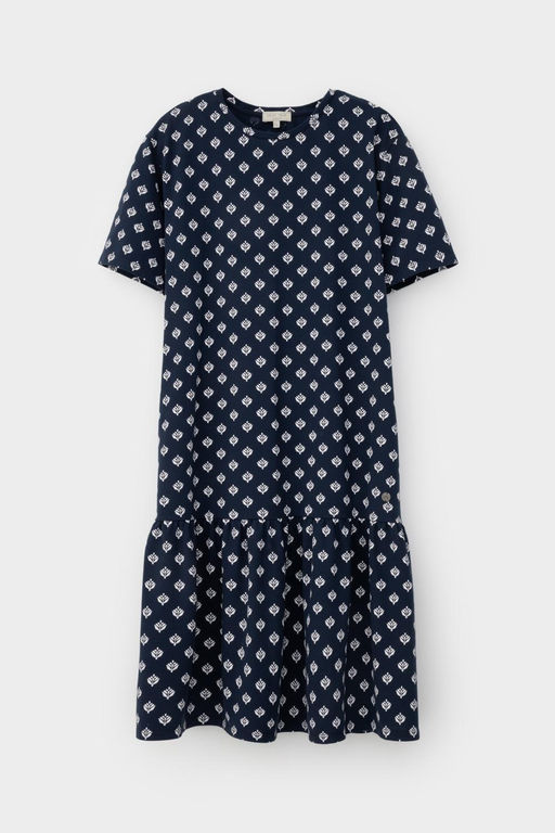 ЕВТ 5066/чернильный,мини цветы платье жен