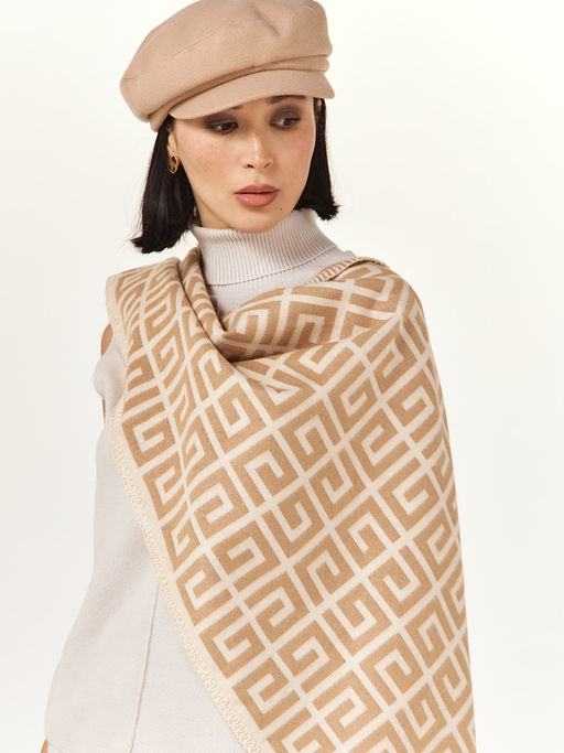 в составе ШЕРСТЬ  и КАШЕМИР Большой, мягкий, теплый  двусторонний палантин - Tantino фото 4