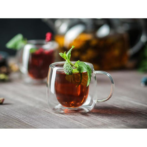 Кружка стеклянная с двойными стенками Magistro Дуо, 80 мл, 976,3 см  фото 4