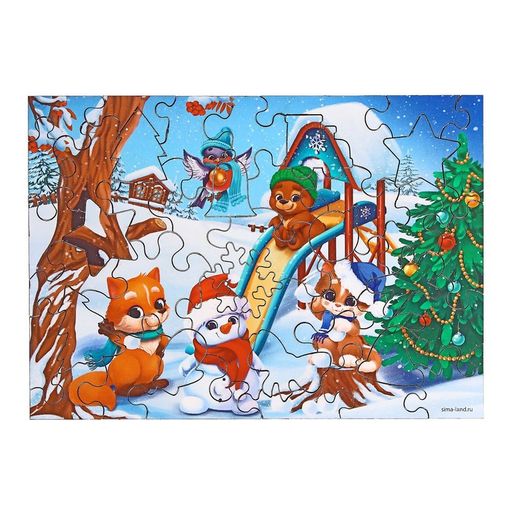 Пазл фигурный Новогодние забавы - Лесная мастерская фото 4
