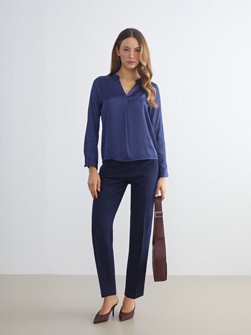 B?y?k Beden Standart Fit Kad?n Cigarette Pantolon