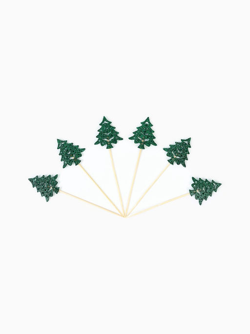Шпажки для канапе Зеленые елочки, набор 6 шт.