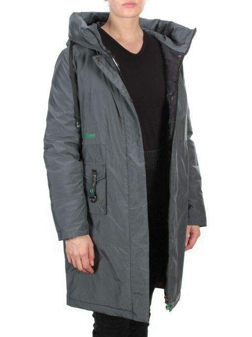 21-975 DARK GREEN Пальто зимнее женское AIKESDFRS (200 гр. холлофайбера)