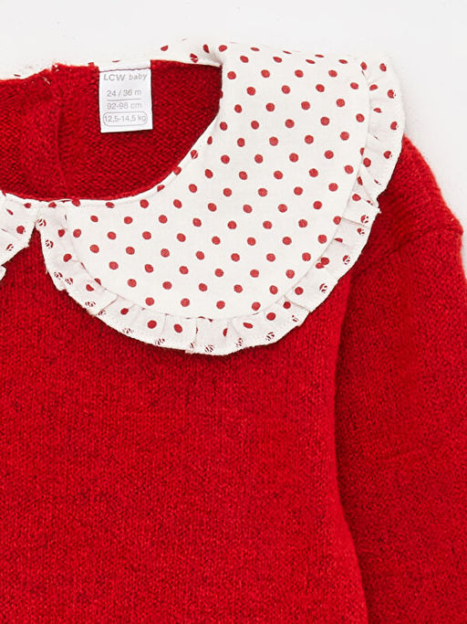 Bebe Yaka Basic Uzun Kollu K?z Bebek Triko Kazak - Waikiki фото 2