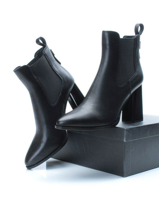01-PCT168-1 BLACK Ботинки Челси демисезонные женские (натуральная кожа, байка) - Фабричный китай фото 16