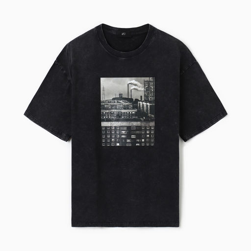 Футболка мужская MIST «Город» из вареного хлопка, черный, р-р L