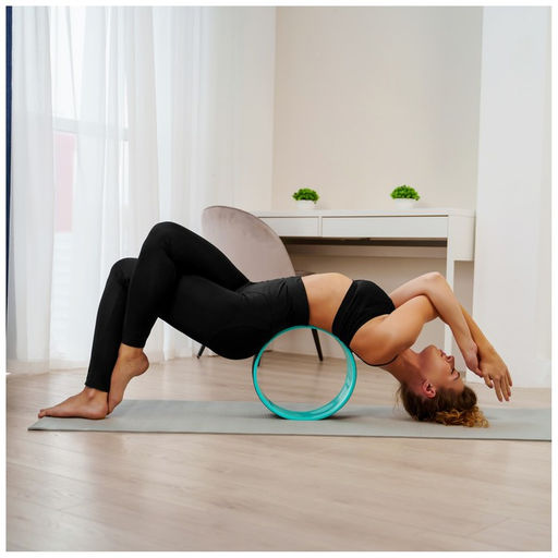 Йога-колесо Sangh Лотос, 3313 см, цвет мятный/чёрный  фото 5