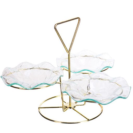 28675 Блюдо на подставка стекло 28х21см LR (х6)