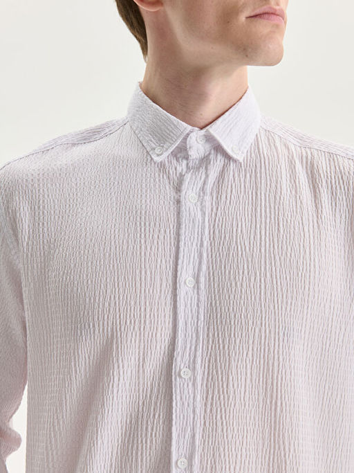 Regular Fit Uzun Kollu Erkek Dokulu G?mlek