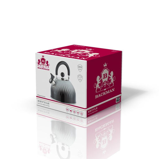 Чайник нерж BACKMAN 2,5 л, со свист, арт. BM-0720