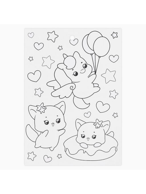 Цена за 10 шт. Наклейки детские бумажные «Милые персонажи», c раскраской, 10×14 см