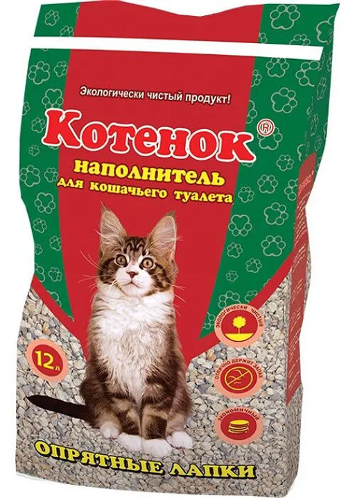 Наполнитель Котенок 12л Опрятные лапки впитывающий  фото 2