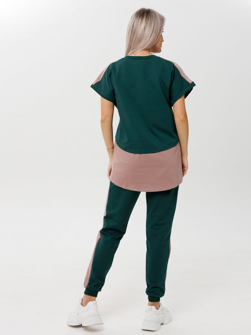 Костюм женский К-209 (футер с лайкрой) Чёрно-красная