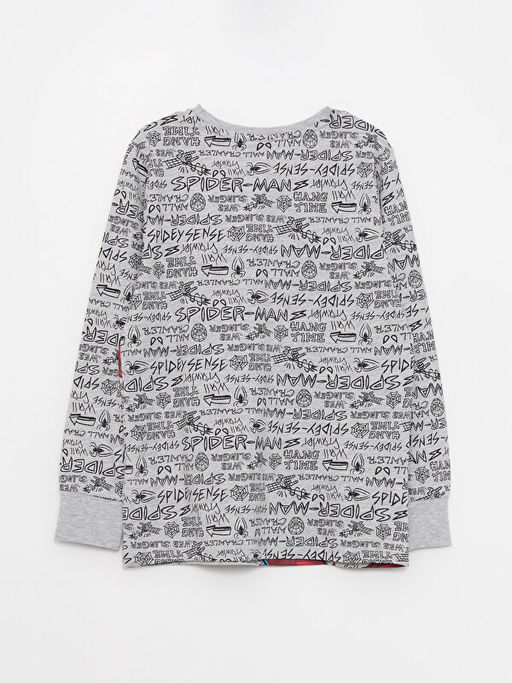 Bisiklet Yaka Spiderman Bask?l? Uzun Kollu Erkek ?ocuk Pijama Tak?m? - Waikiki фото 3