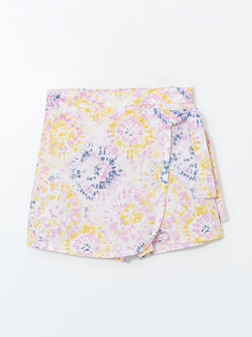 Beli Lastikli Batik Desenli K?z ?ocuk ?ort Etek