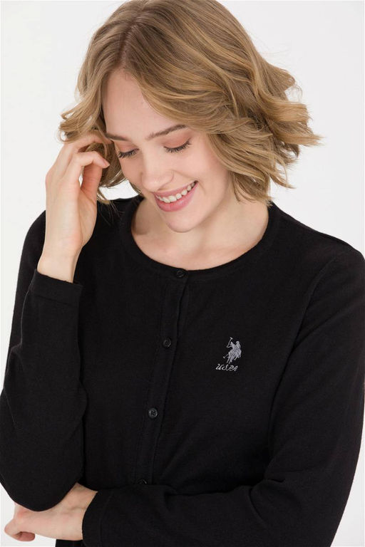 U. S. Polo Assn Женский черный базовый трикотажный кардиган - U.s. polo assn фото 7