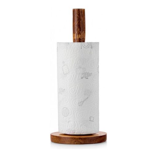 Держатель для бумажного полотенца из натурального дерева Walmer Organic, цвет темное дерево  фото 2